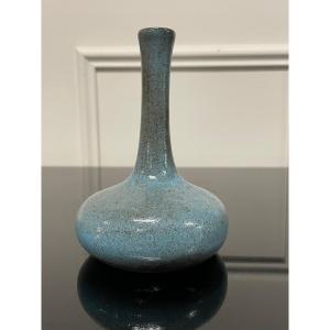 Jacques And Dani Ruelland - Small Dove Blue Soliflore Vase
